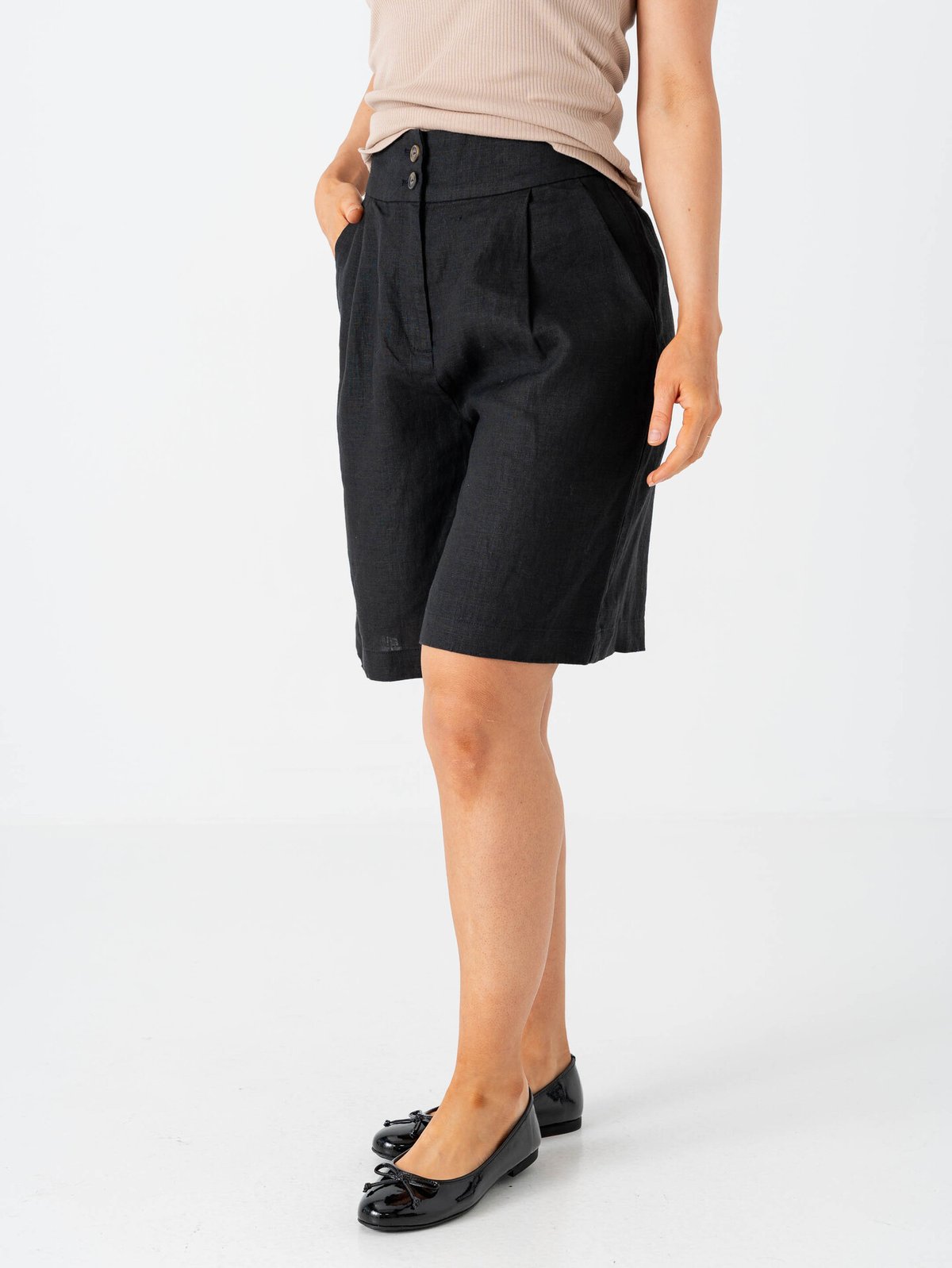 Comprimé Linnen Shorts Black