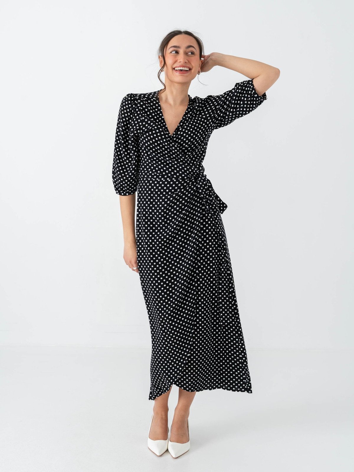 Comprimé Wrap Dress 01 Black / White