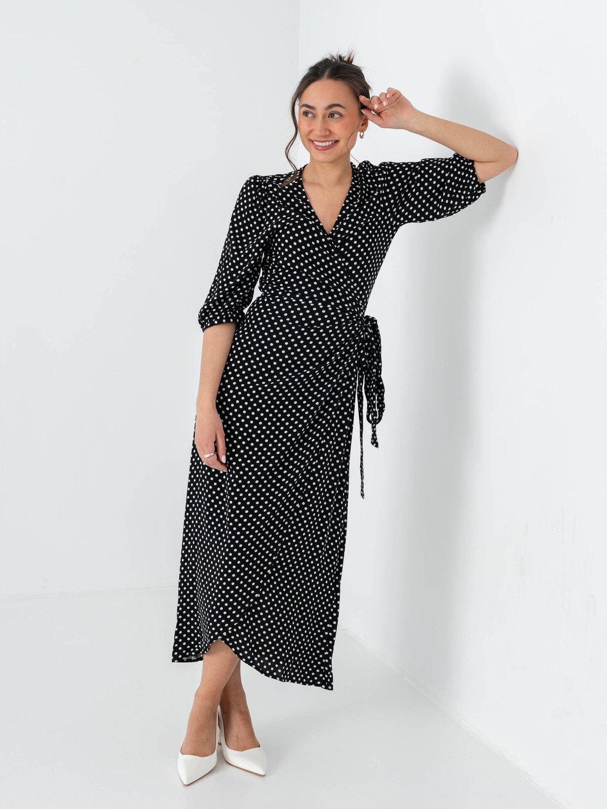 Comprimé Wrap Dress 01 Black / White