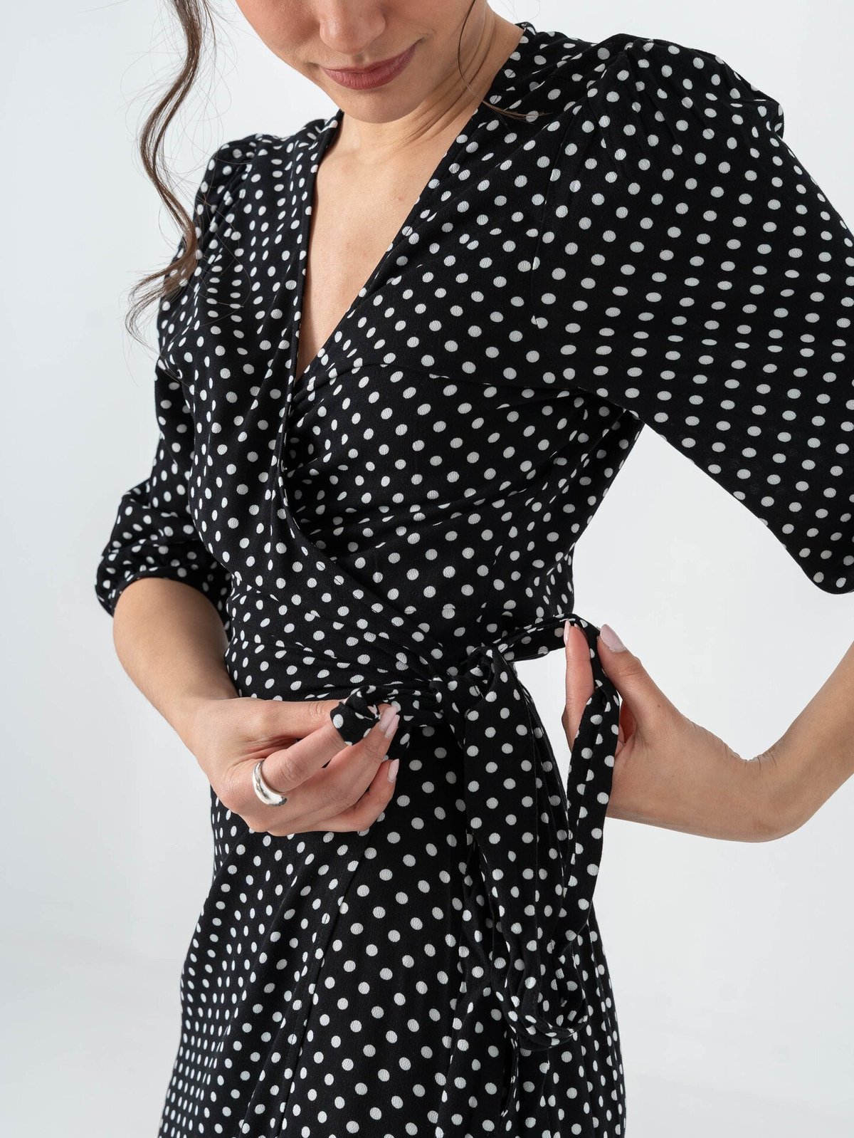 Comprimé Wrap Dress 01 Black / White