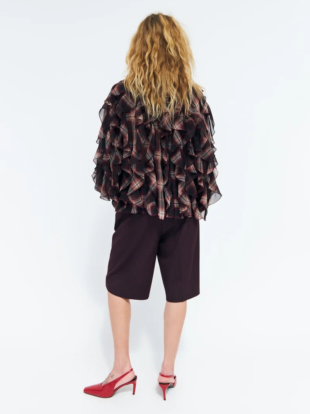 Cras Rya Blouse Bordeau Check