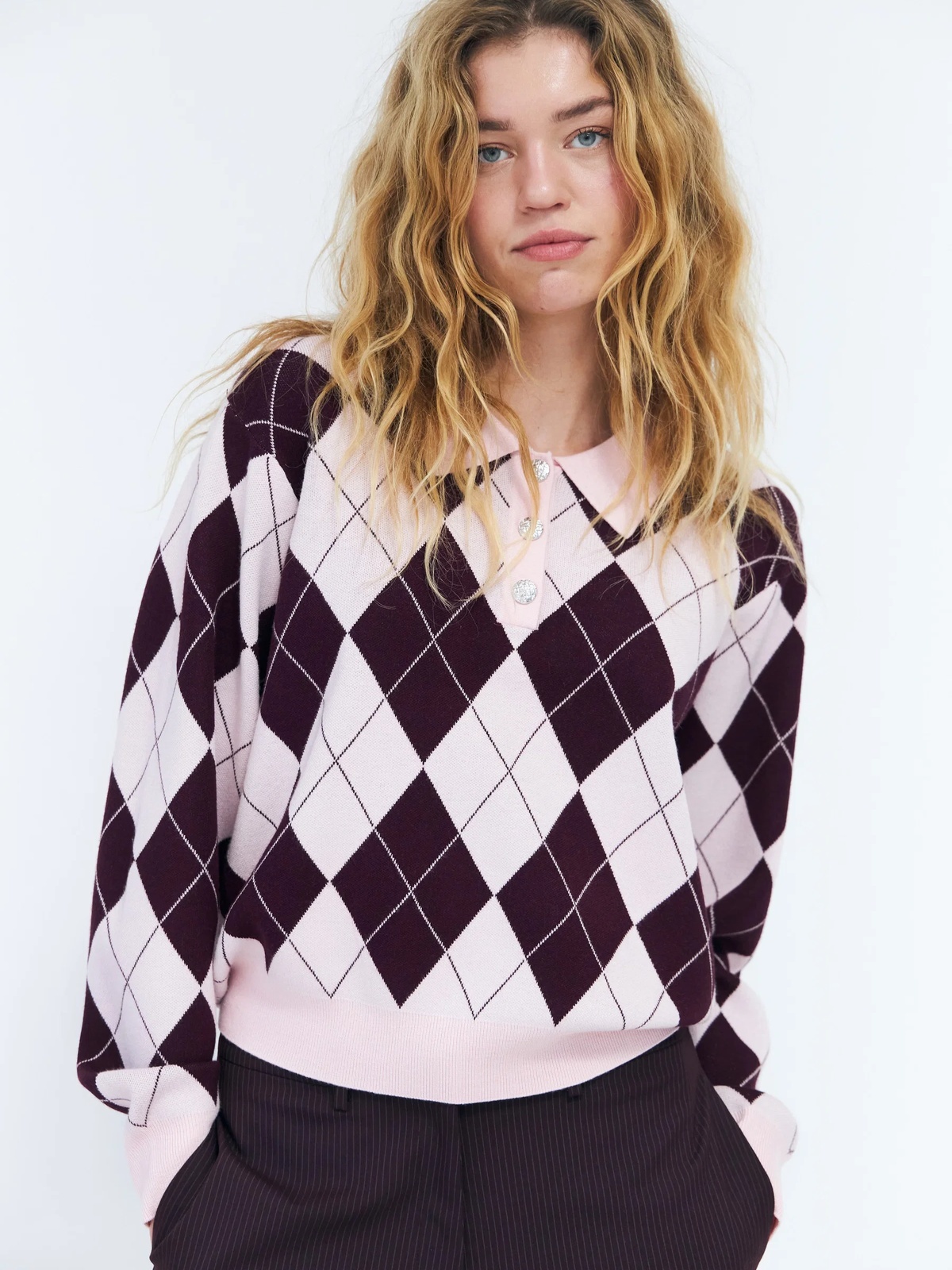Cras Lovemy Knit Pink Grape Check