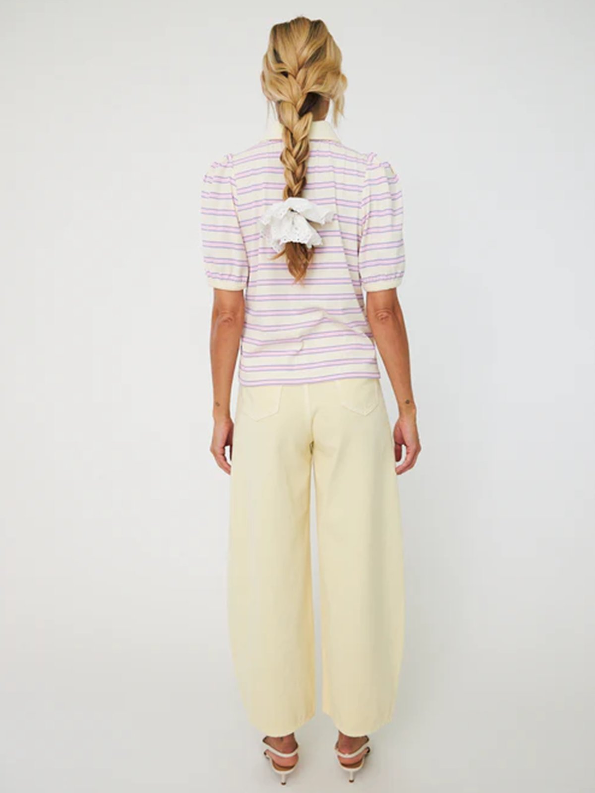 Cras Kleo Polo Creme Lilac Stripe