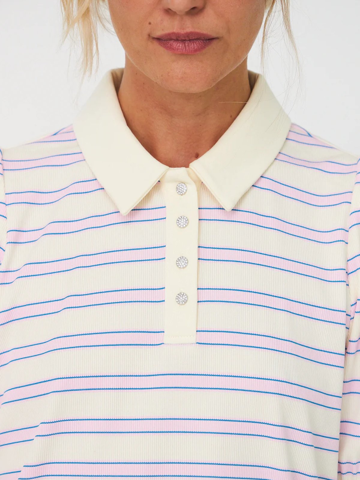 Cras Kleo Polo Creme Lilac Stripe
