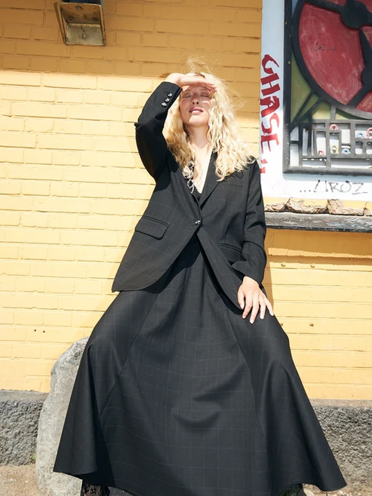 Cras Aisha Blazer Dark Grey Check