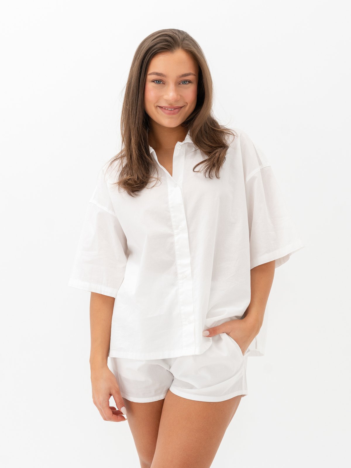 Calvin Klein Button Down Short Sleeve Hvit
