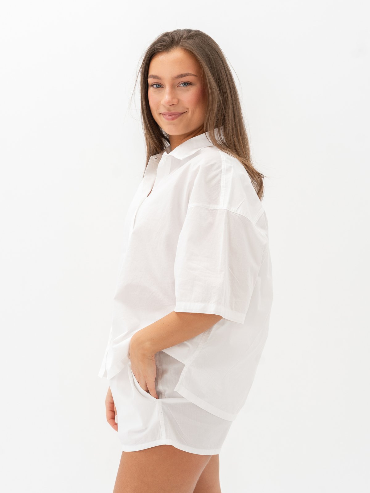 Calvin Klein Button Down Short Sleeve Hvit
