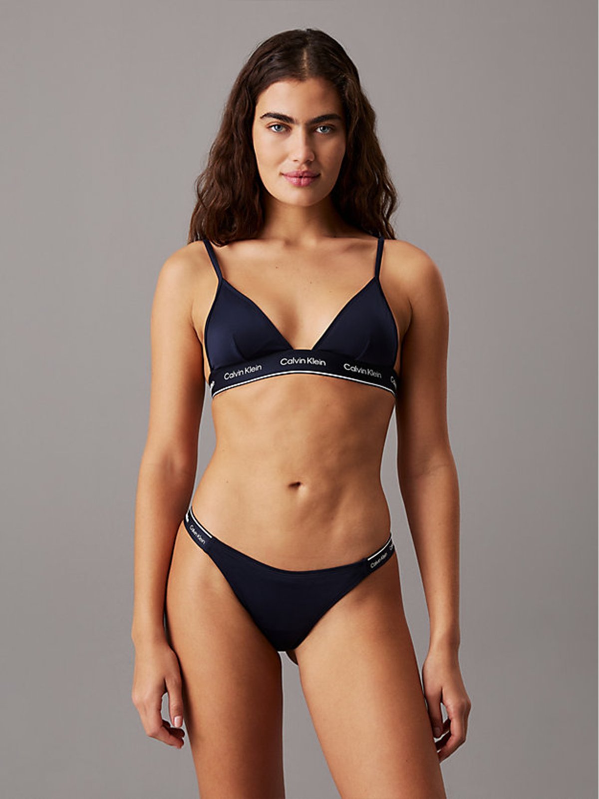 Calvin Klein Curved Delta Bikini Dark Sapphire