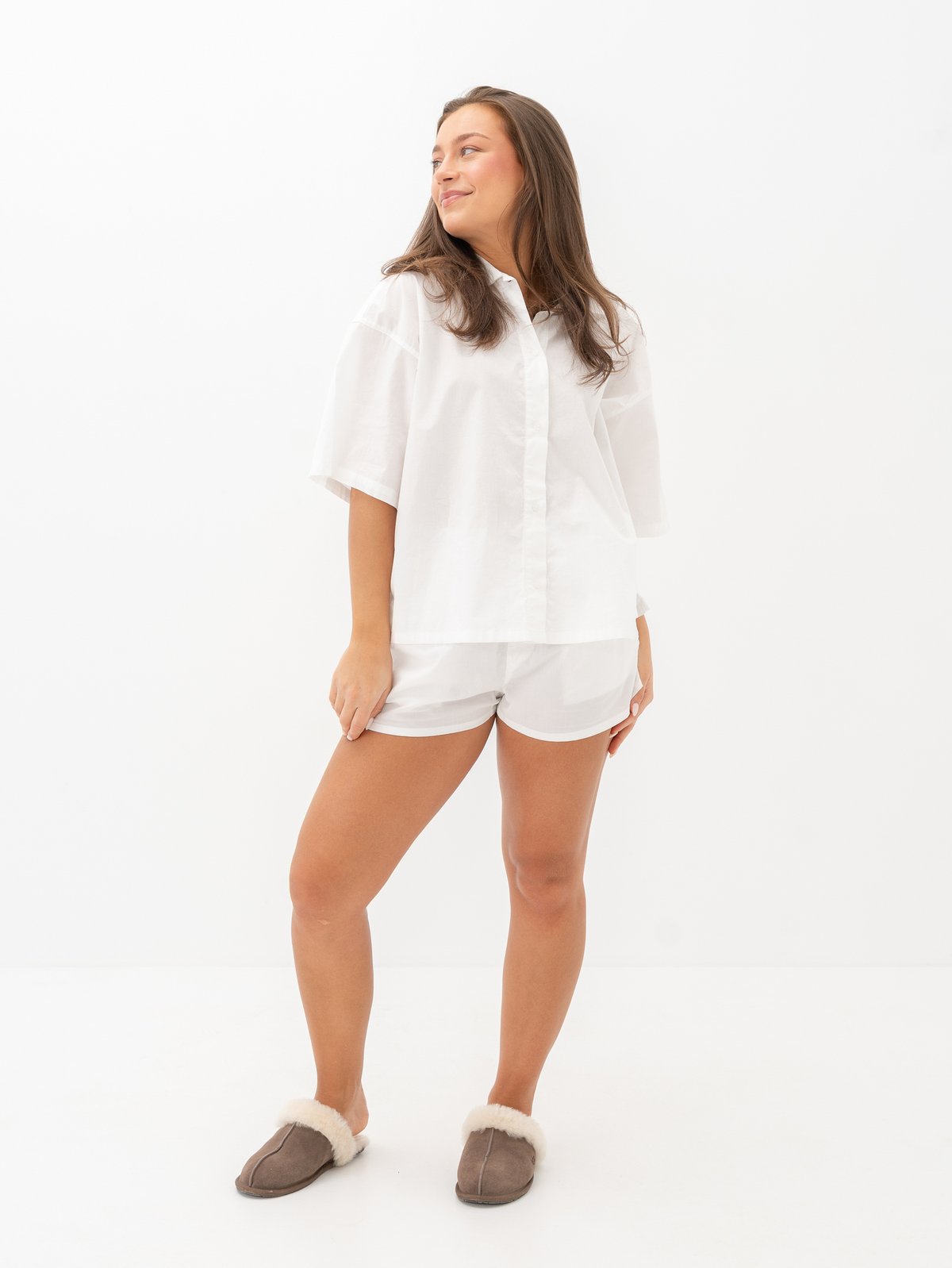 Calvin Klein Logo WB Poplin Shorts Classic White