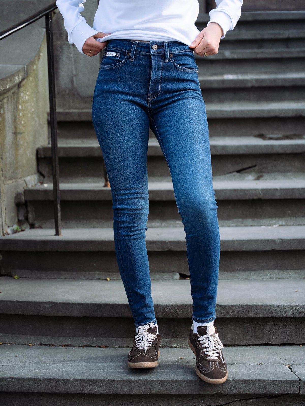 Calvin Klein Mid Rise Skinny Jeans Blue Orbit
