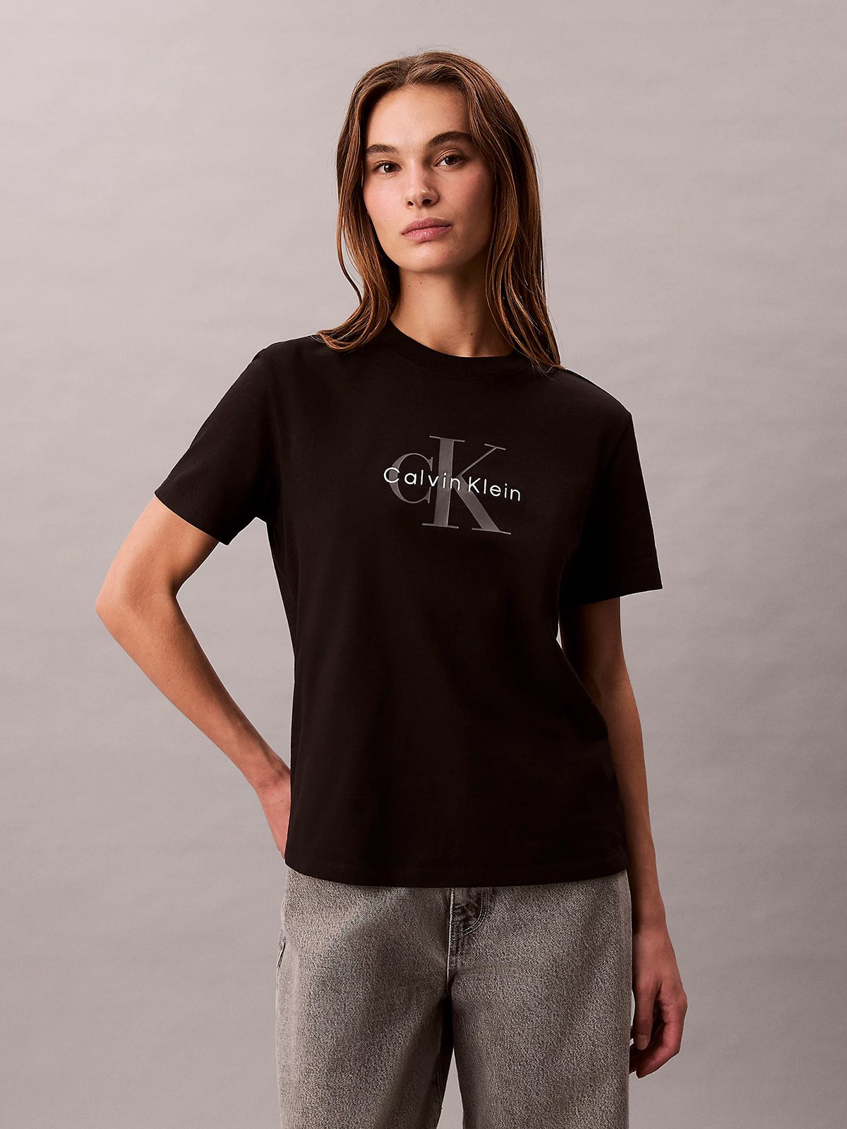 Calvin Klein Hero Short Sleeve Classic Monologo C-Neck Tee Black