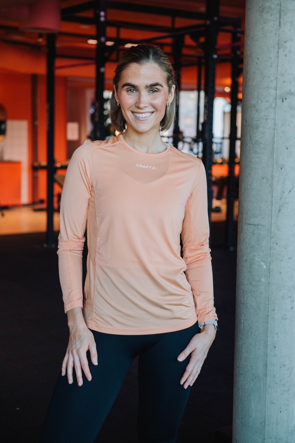 Craft Advance Essence Long Sleeve Tee 2 Apricot