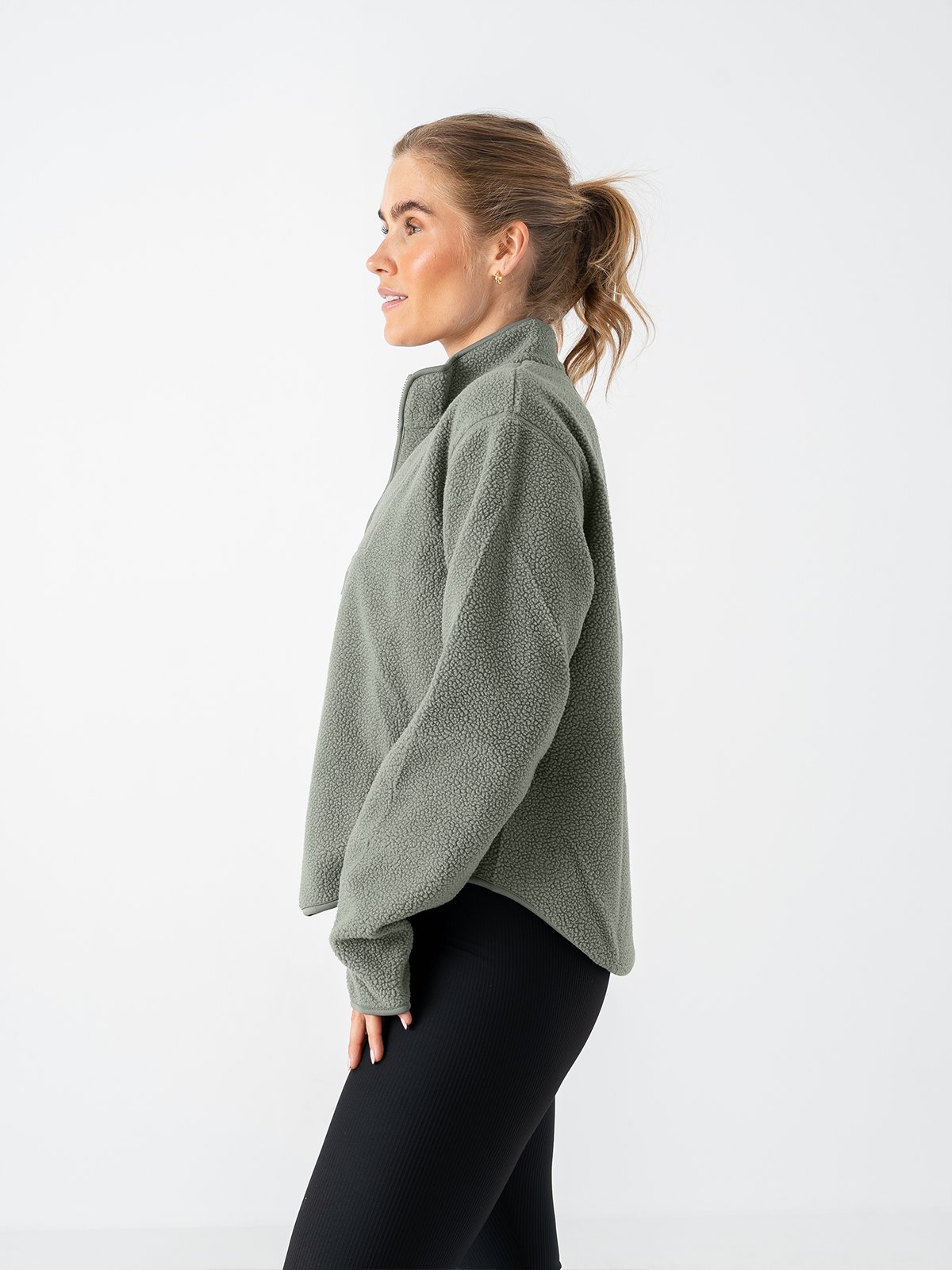 Craft Join Pile Fleece Half Zip Leaf