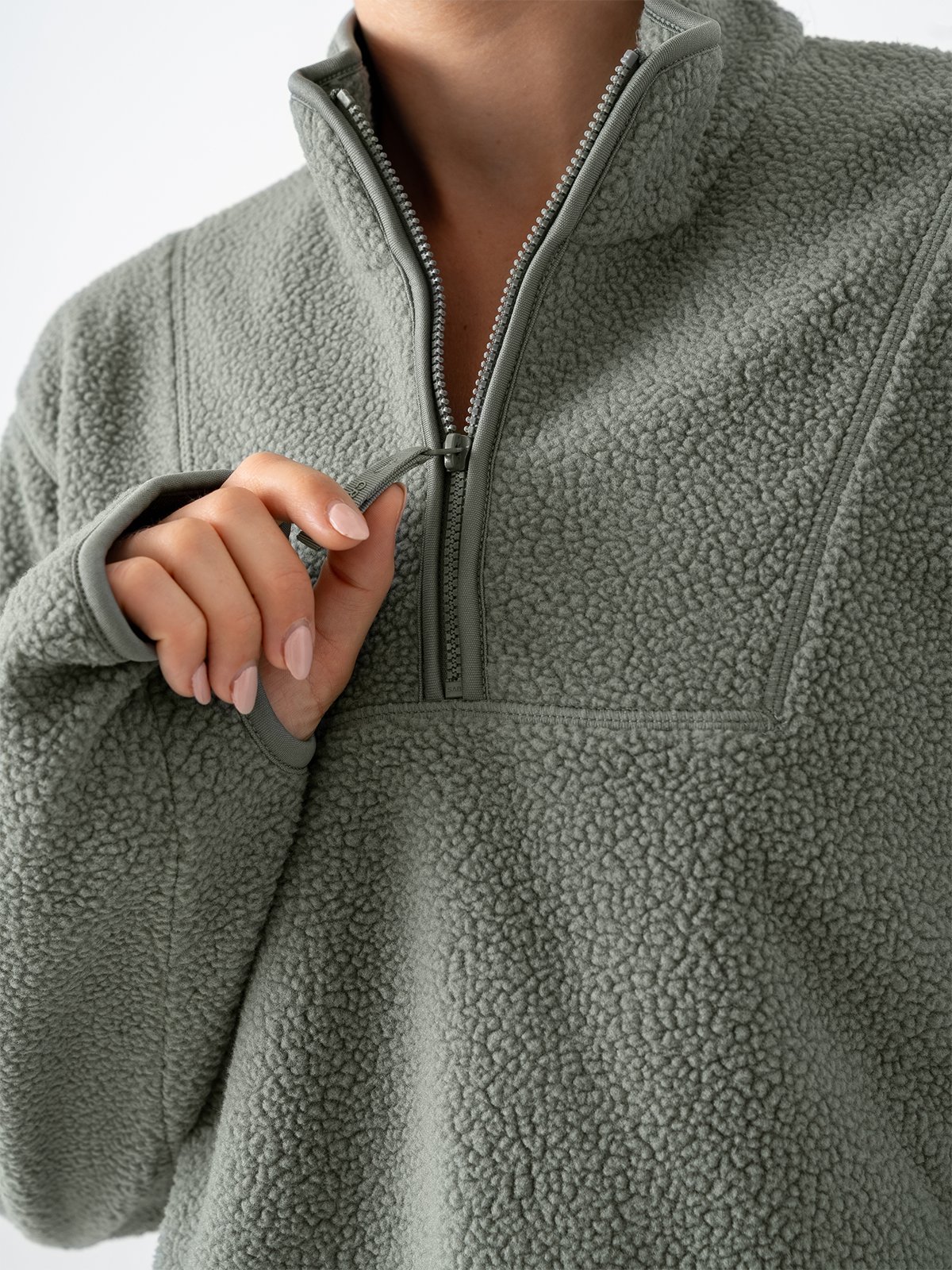 Craft Join Pile Fleece Half Zip Leaf