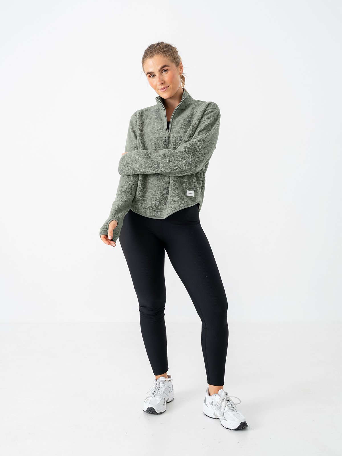 Craft Join Pile Fleece Half Zip Leaf