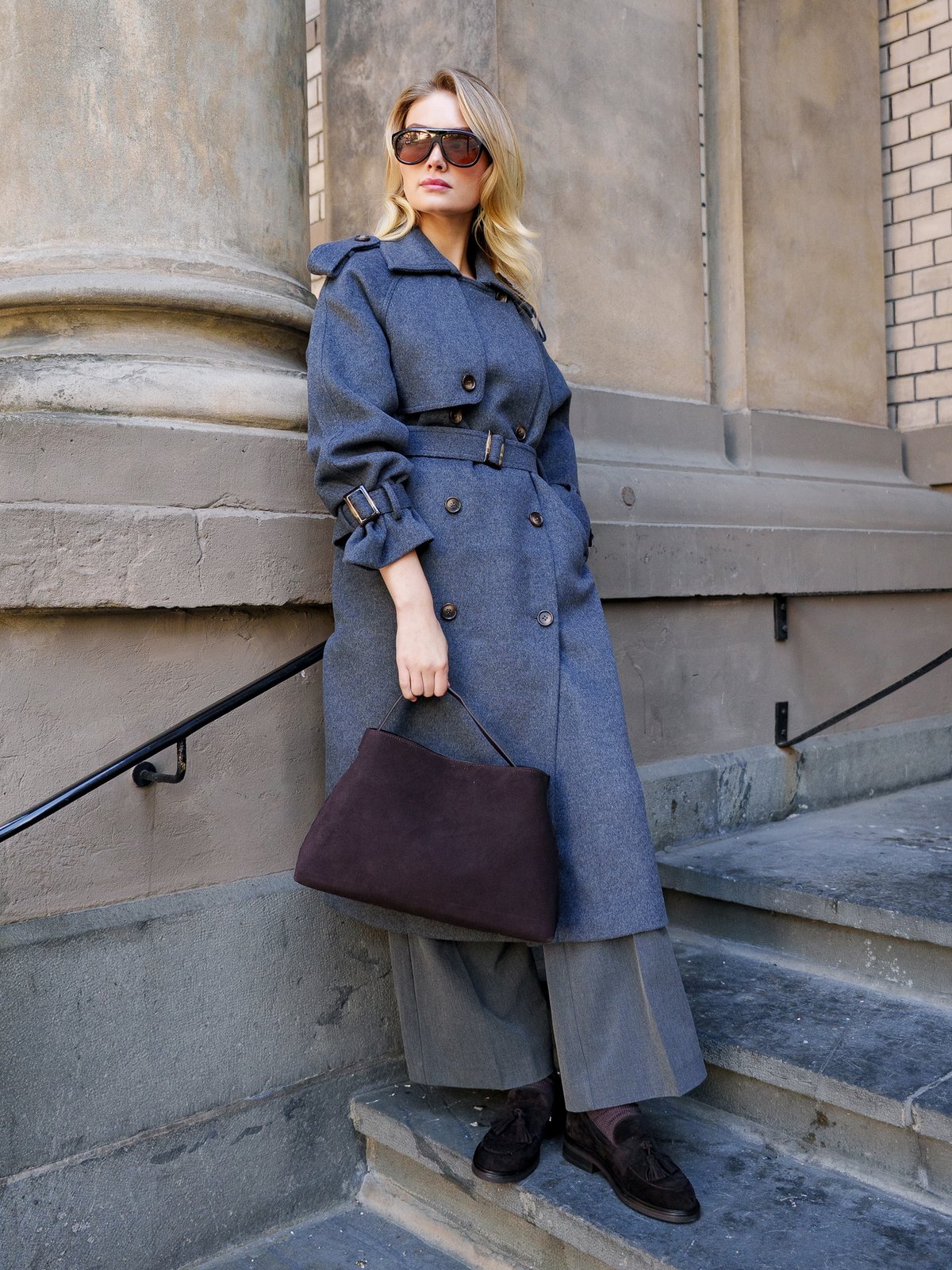 Clermonte Caia Wool Coat Dark Grey