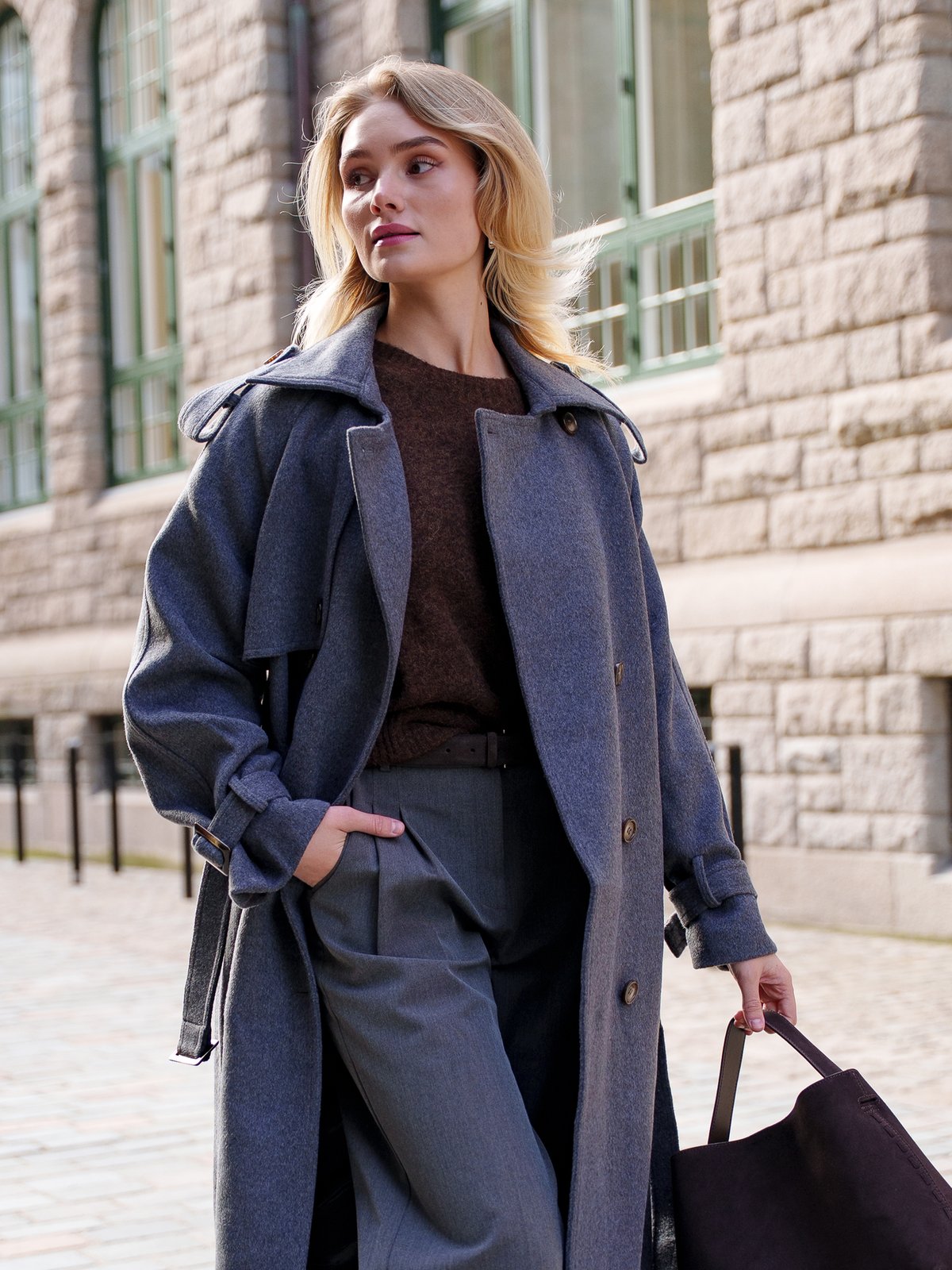 Clermonte Caia Wool Coat Dark Grey
