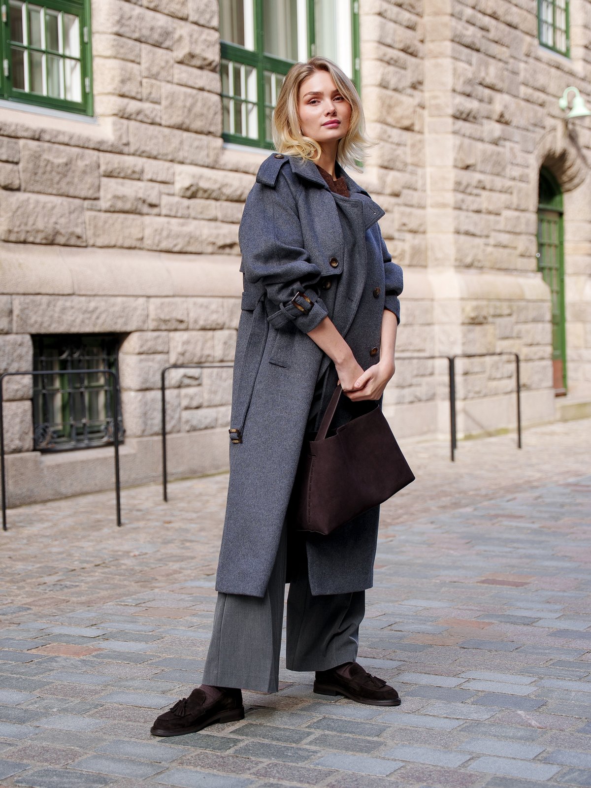 Clermonte Caia Wool Coat Dark Grey
