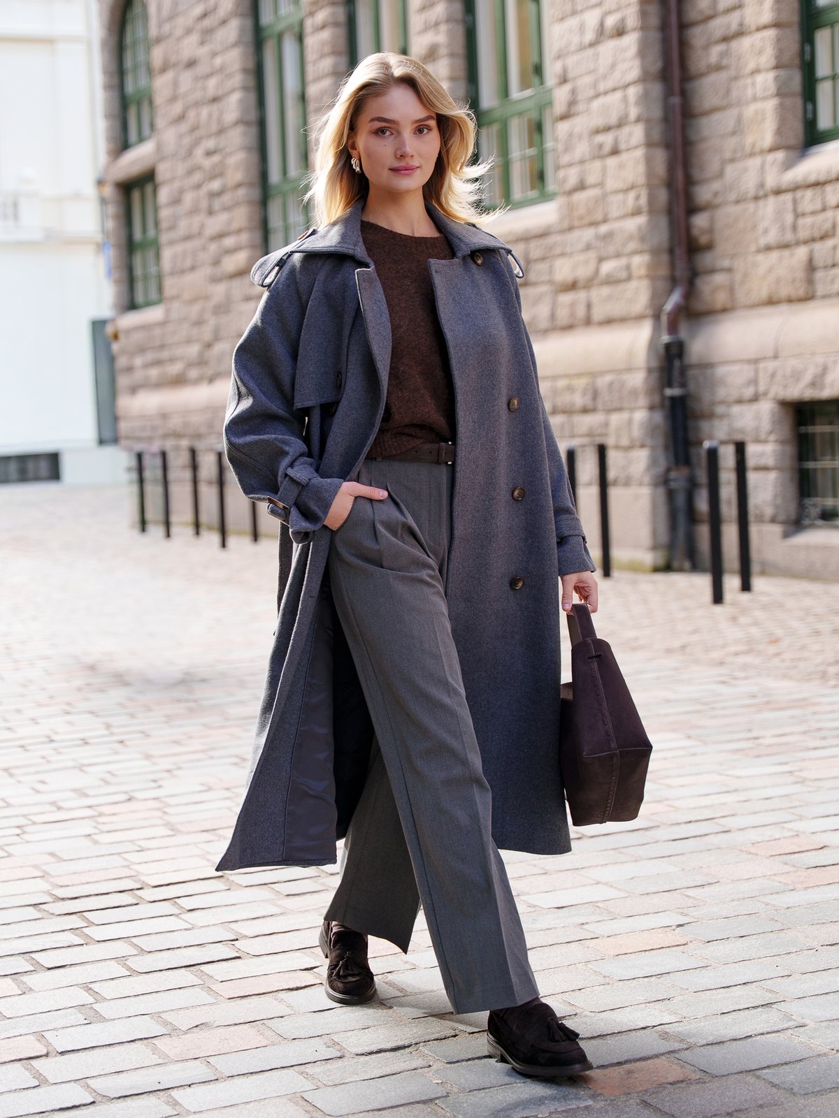 Clermonte Caia Wool Coat Dark Grey