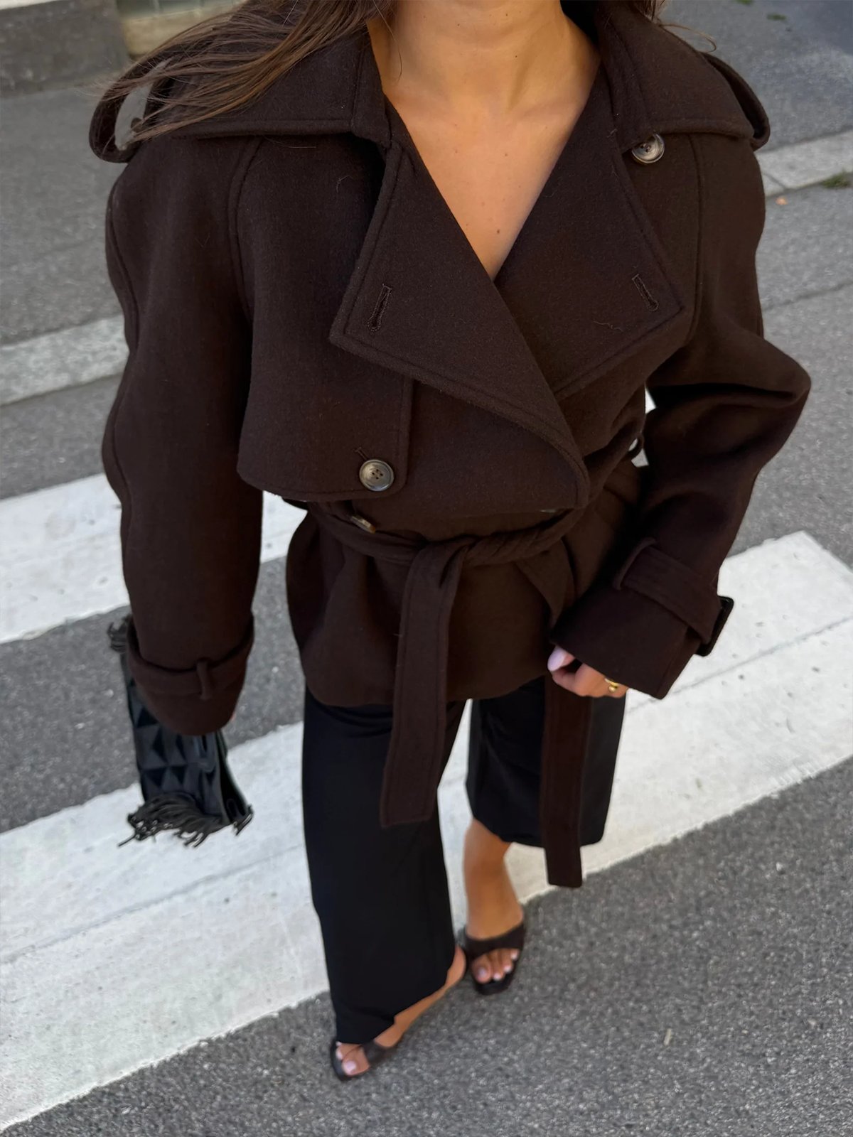 Clermonte Caia Wool Jacket Dark Brown