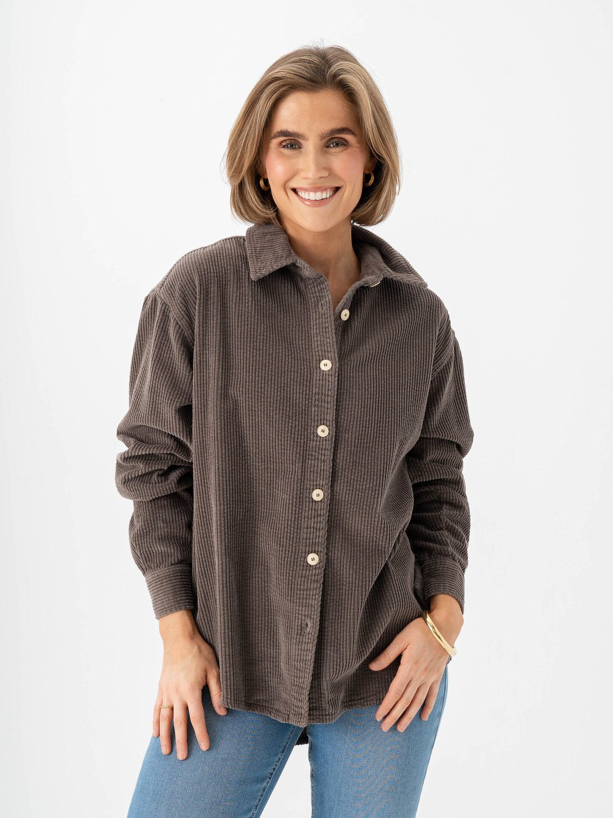 American Vintage Padow Long Sleeve Shirt Brun