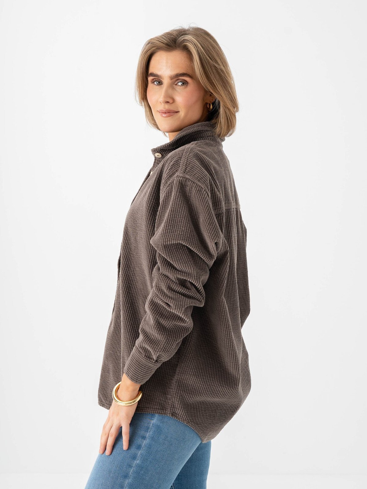 American Vintage Padow Long Sleeve Shirt Brun