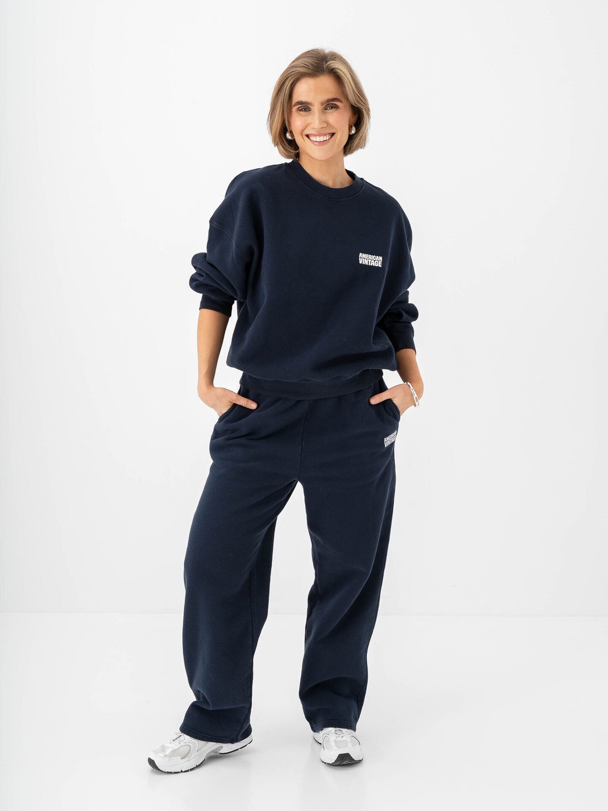 American Vintage Plizzy Sweatpants Navy vintage