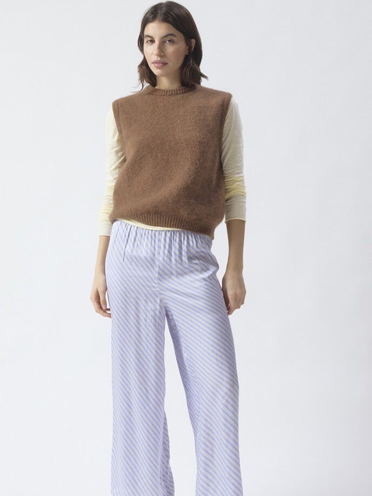 American Vintage Vitow Pullover Vest Chocolate Melange