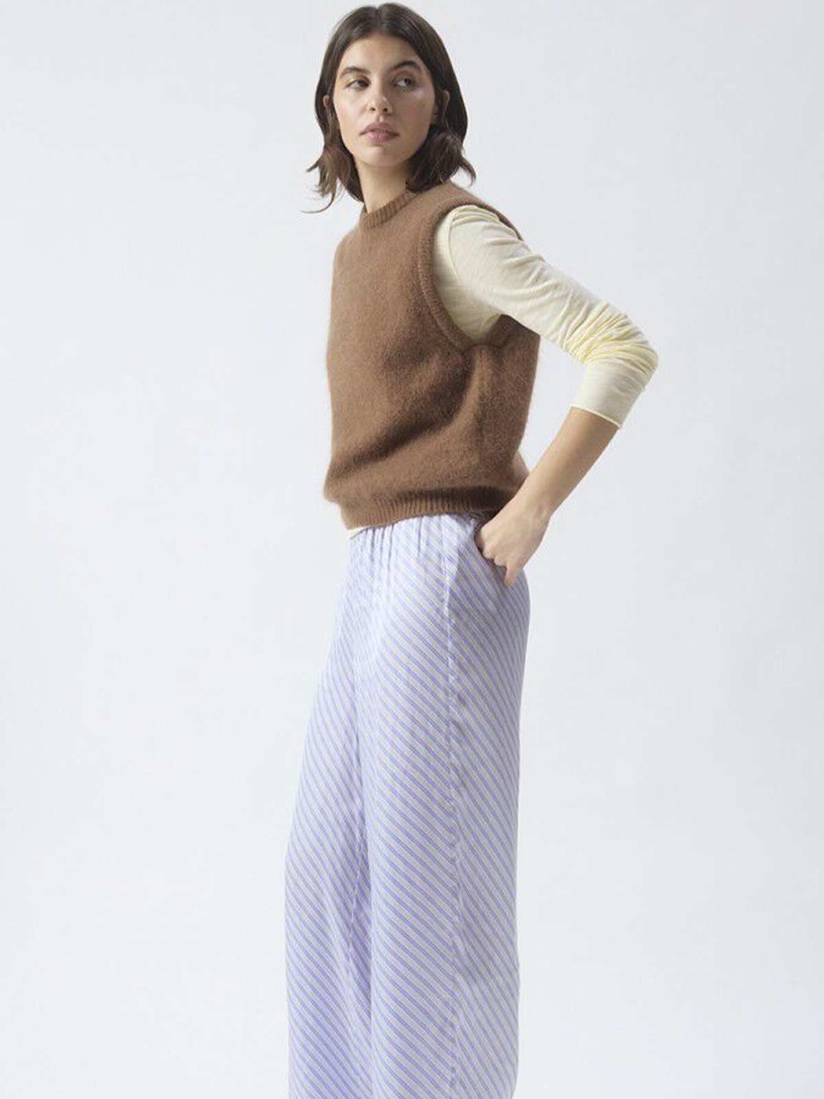 American Vintage Vitow Pullover Vest Chocolate Melange