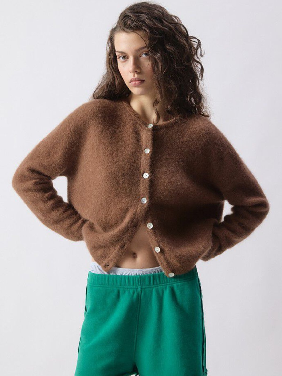 American Vintage Vitow Cardigan Chocolate Melange