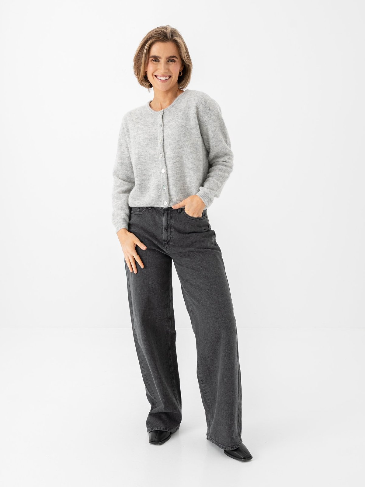 American Vintage Vitow Cardigan Melange Light Grey