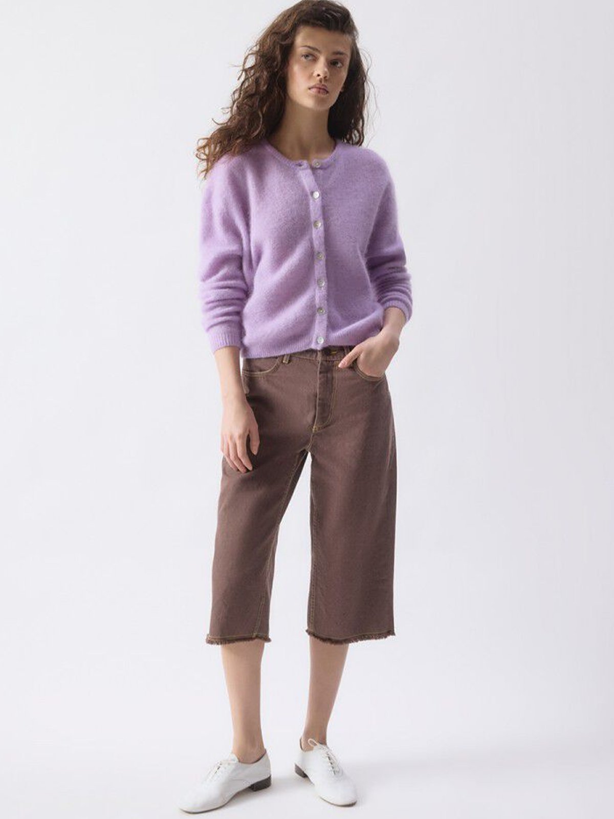 American Vintage Vitow Cardigan Lavendel Melange