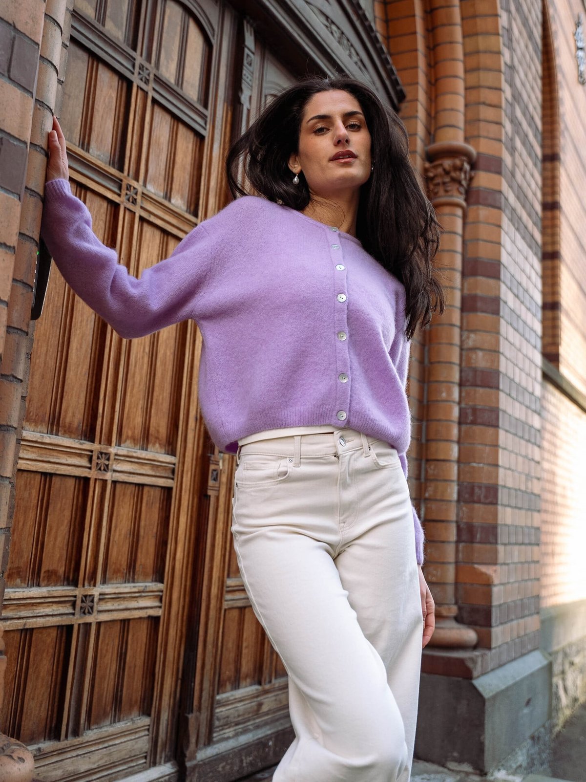 American Vintage Vitow Cardigan Lavendel Melange