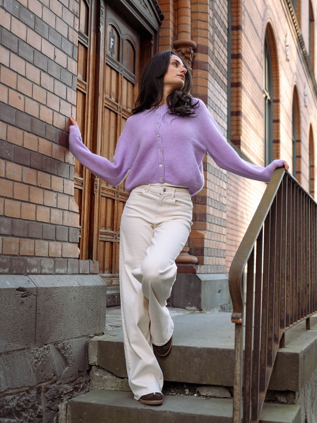 American Vintage Vitow Cardigan Lavendel Melange