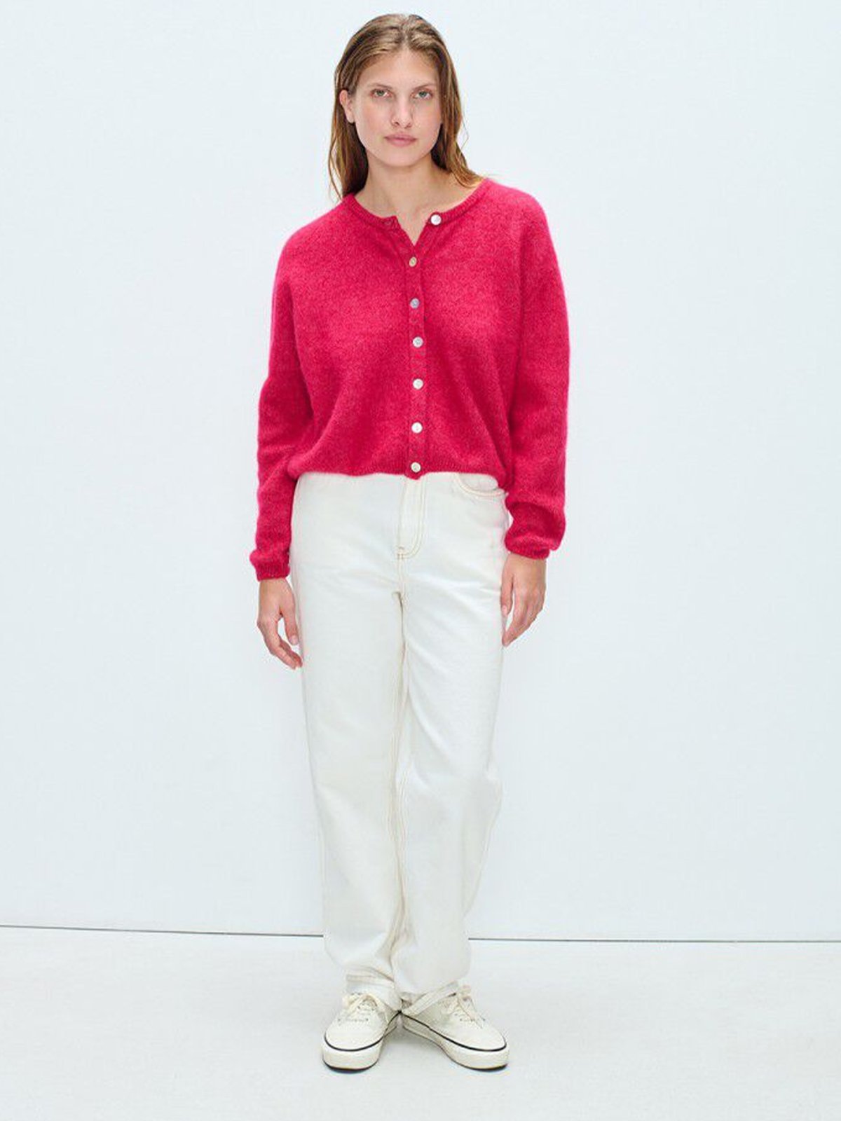 American Vintage Vitow Cardigan Magenta Melange