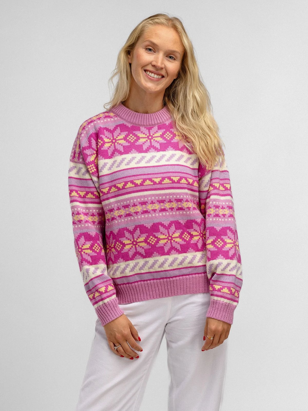 Dale Of Norway Ingrid Genser Rosa/lilla/gul