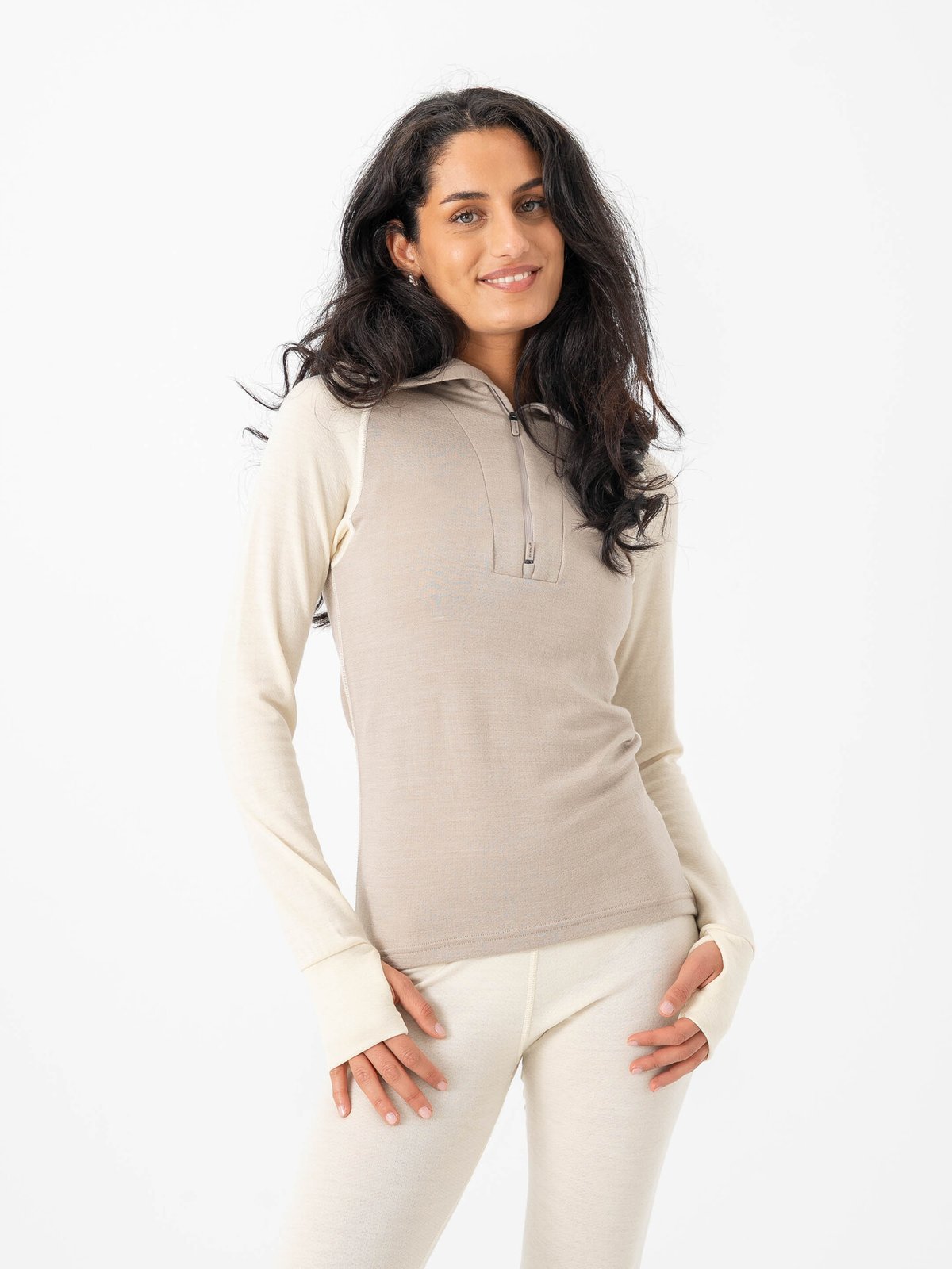 Devold Expedition Merino Silk Zip Woman Offwhite/Stone