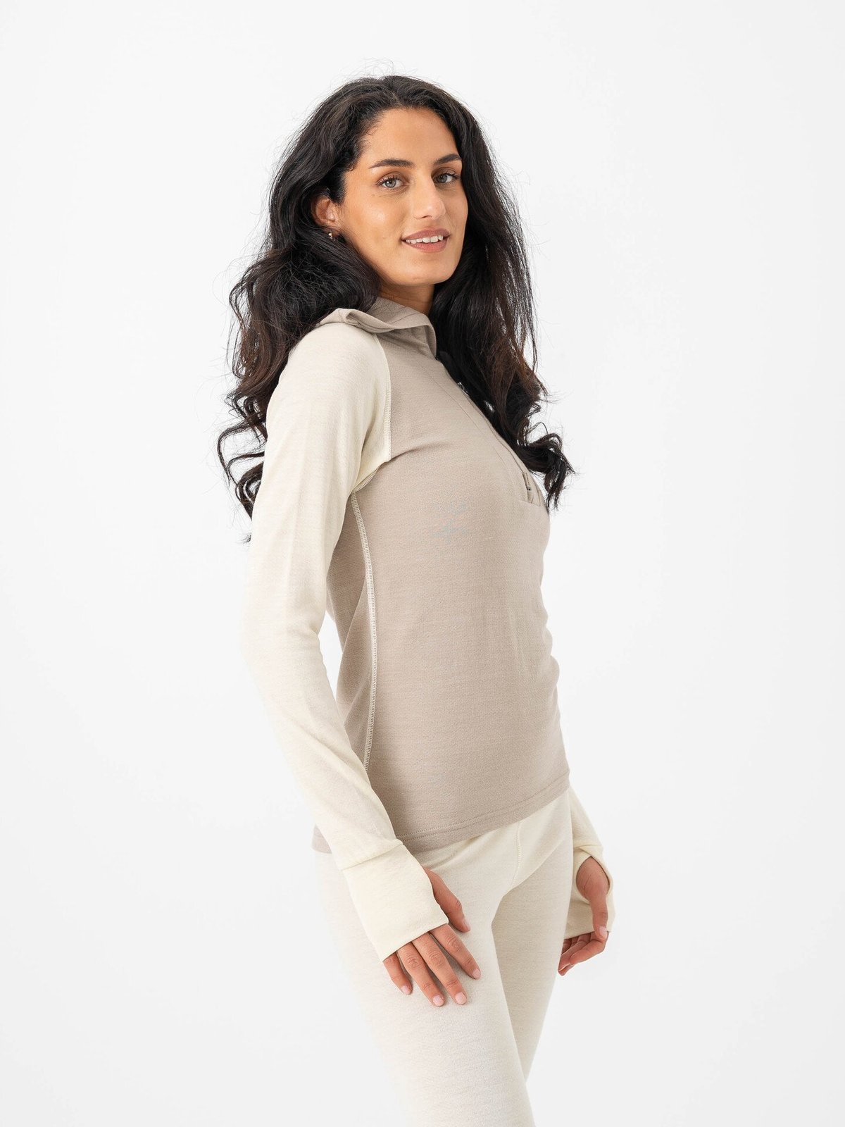 Devold Expedition Merino Silk Zip Woman Offwhite/Stone