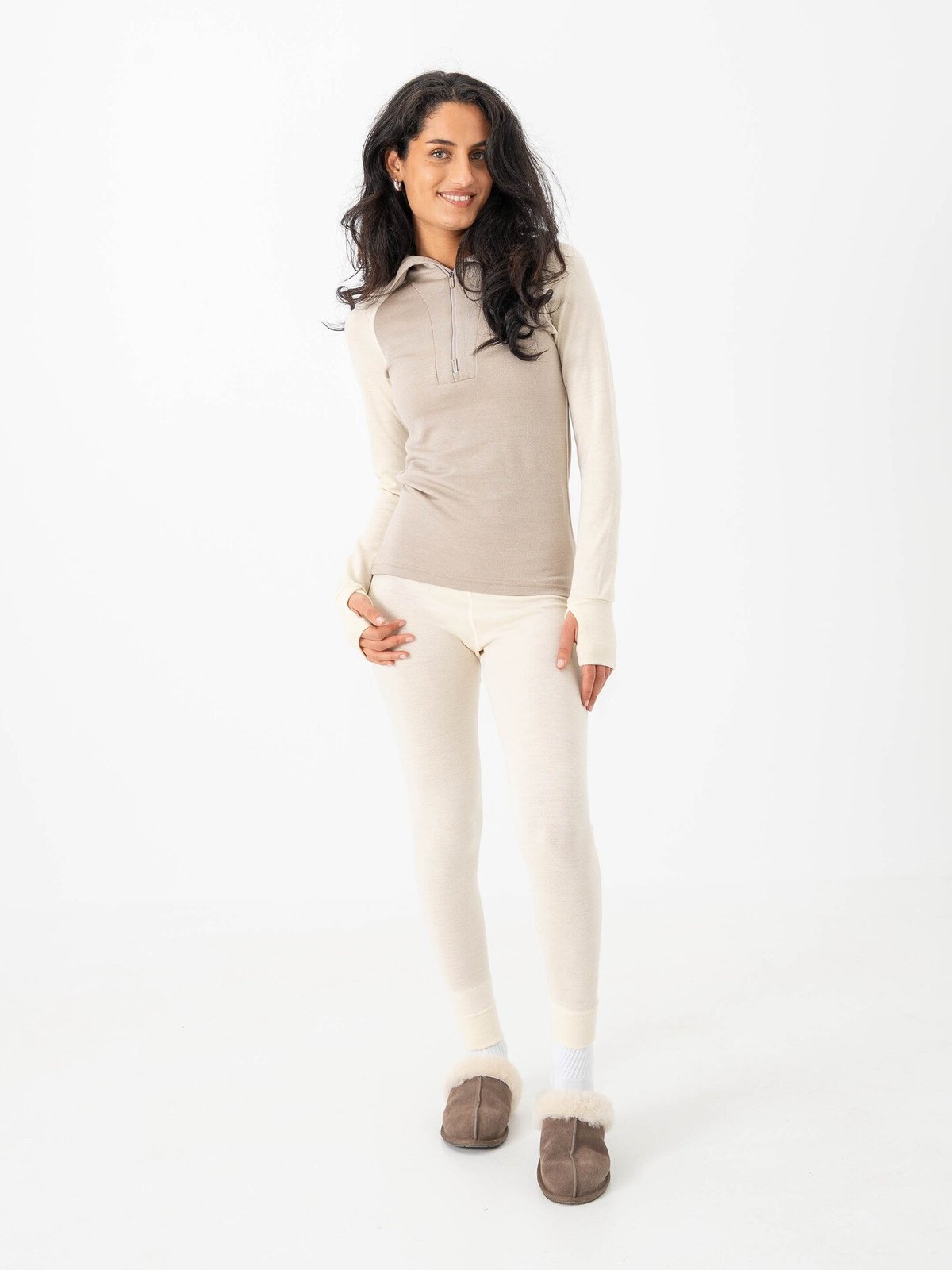 Devold Expedition Merino Silk Zip Woman Offwhite/Stone