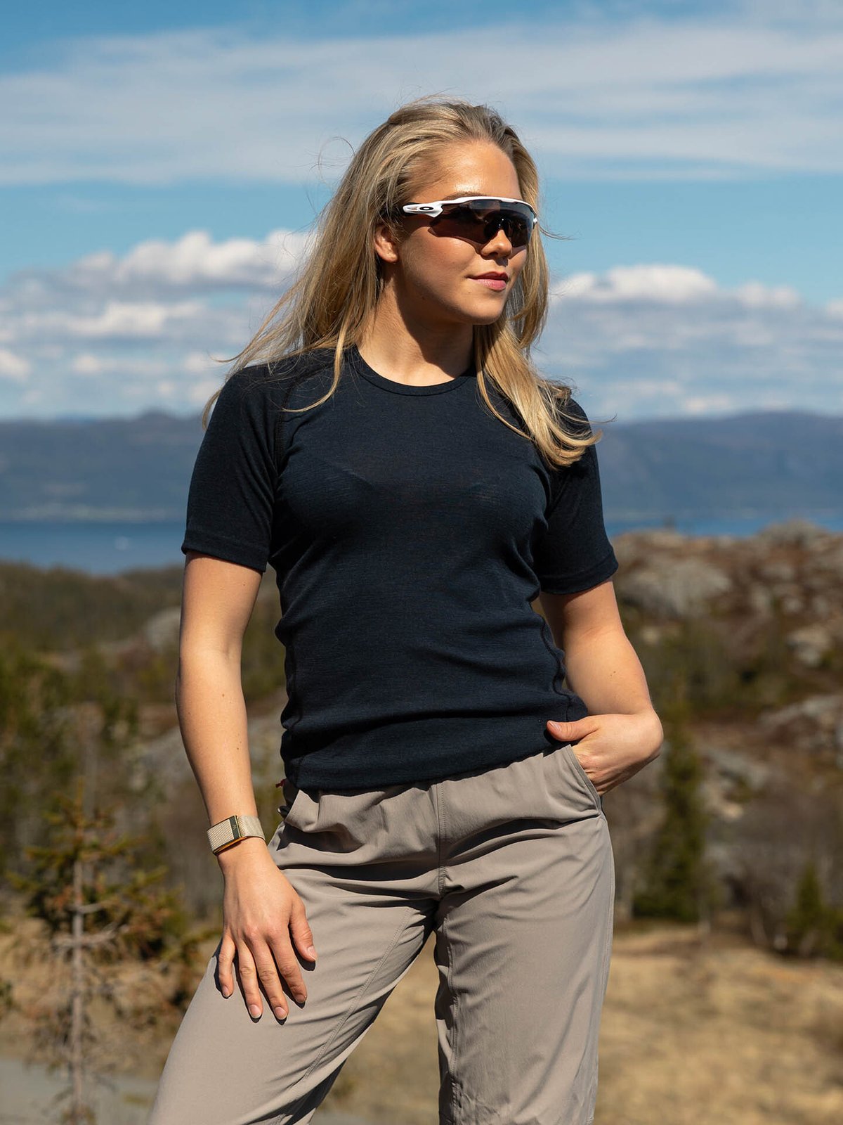 Devold Lauparen Merino 190 Base Tee Woman Blå