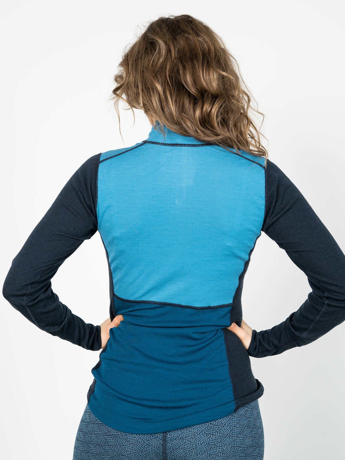 Devold Lauparen Merino 190 Zip Neck Woman Moon/Ink/Flood