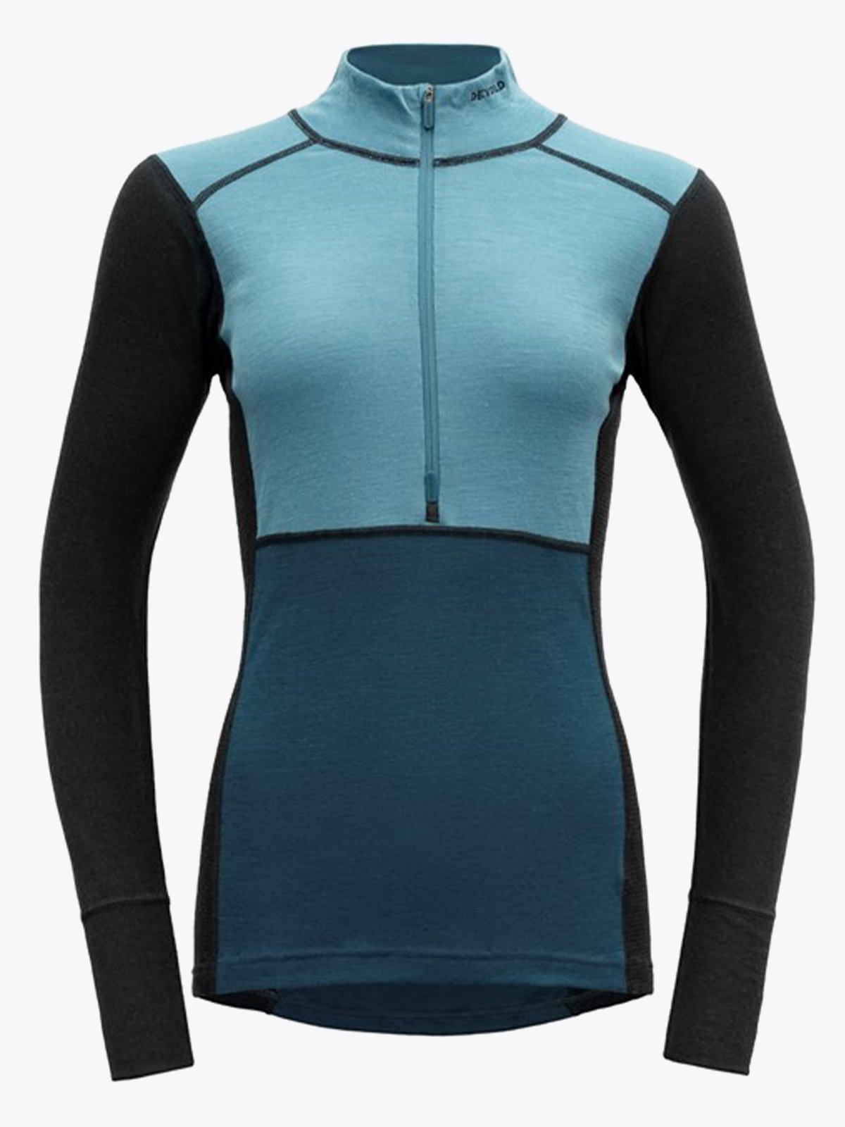 Devold Lauparen Merino 190 Zip Neck Woman Moon/Ink/Flood