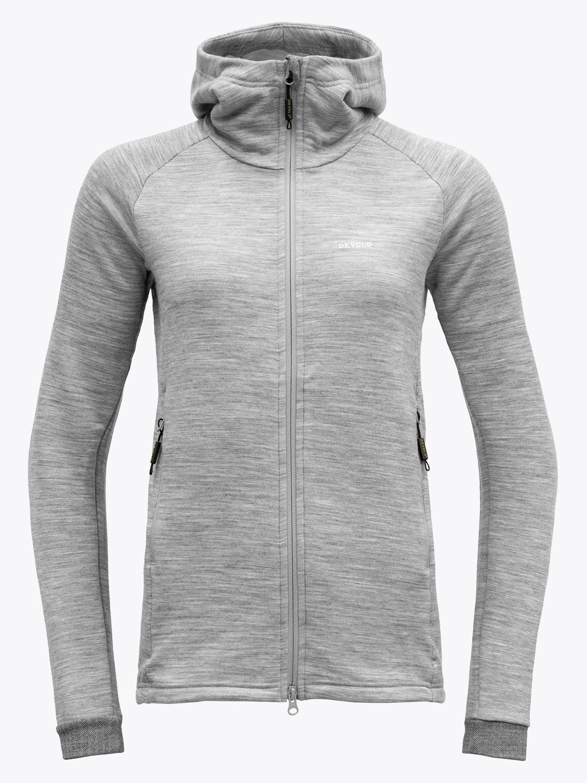 Devold Nibba Merino Jacket Hood Woman Grey Melange