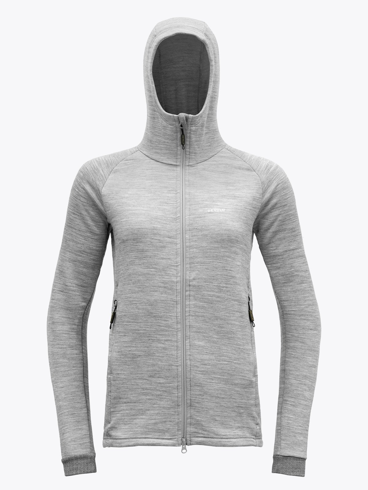 Devold Nibba Merino Jacket Hood Woman Grey Melange