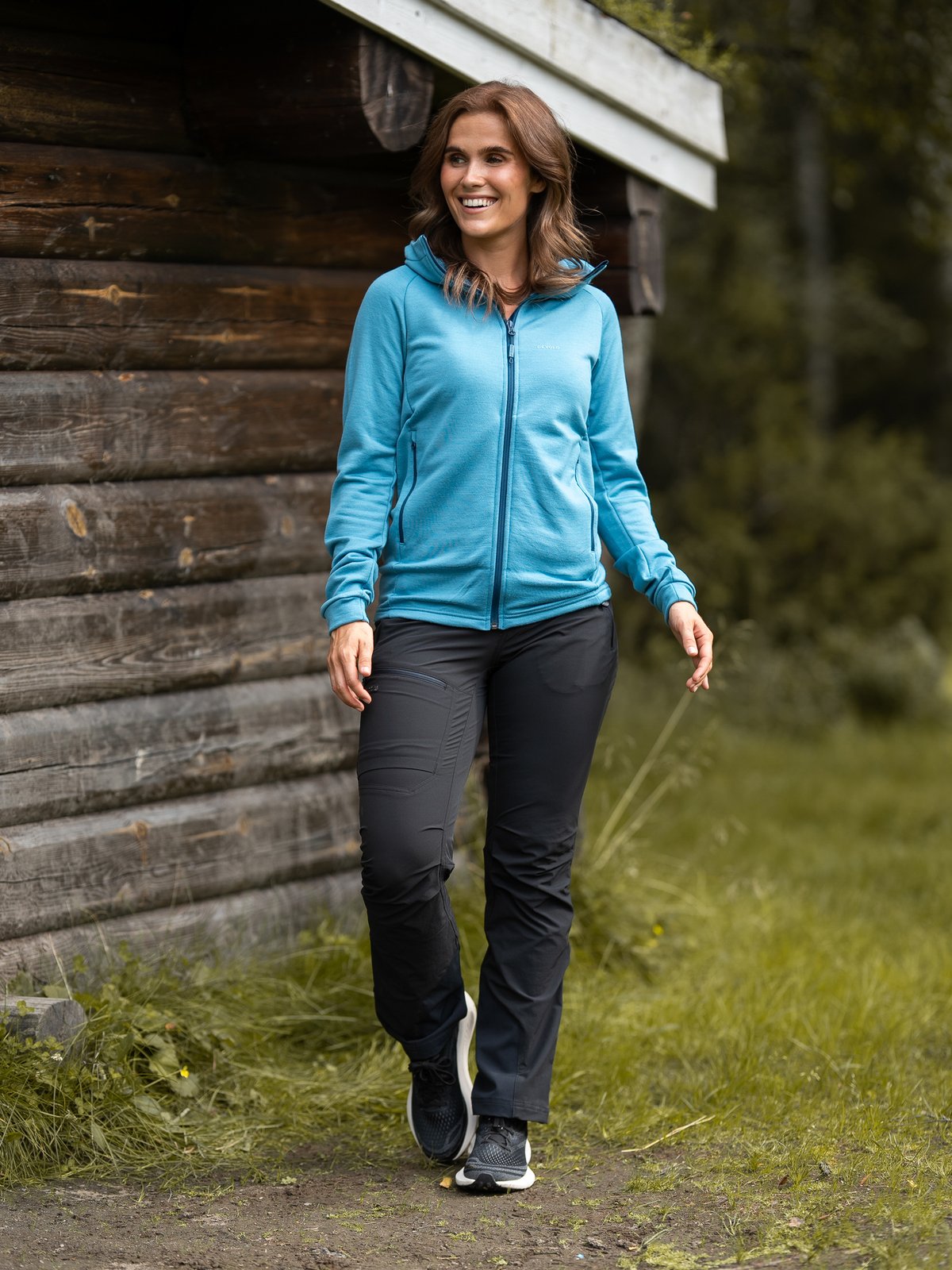 Devold Nibba Merino Jacket Hood Woman Blå