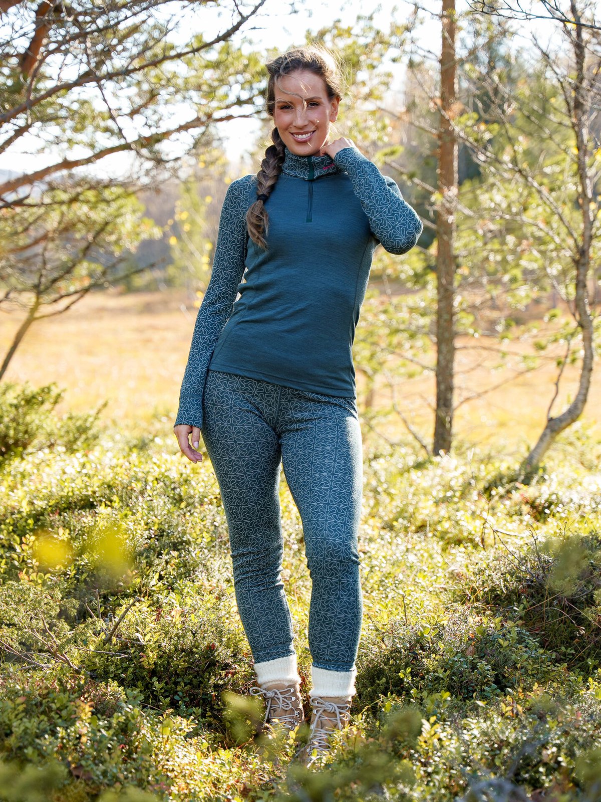 Devold Duo Active Merino 205 Zip Neck Woman Woods