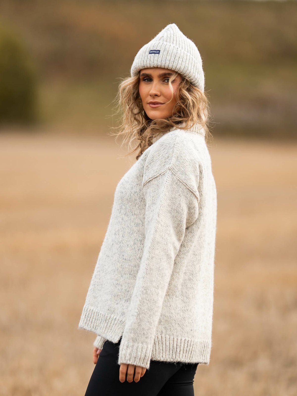 Devold Nansen Womans Sweater Split Seam Grey Melange