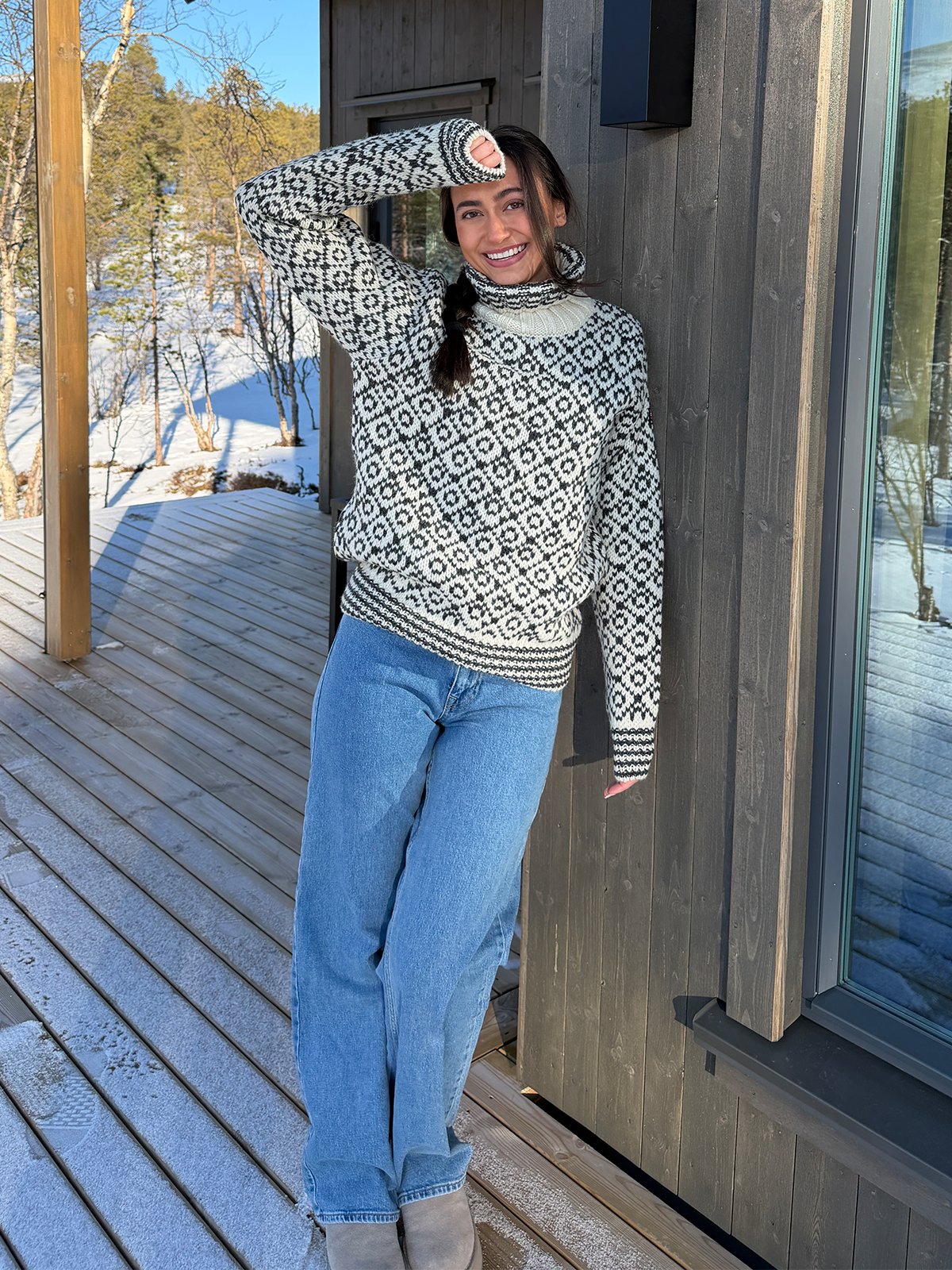 Devold Svalbard Sweater High Neck Offwhite / Anthracite