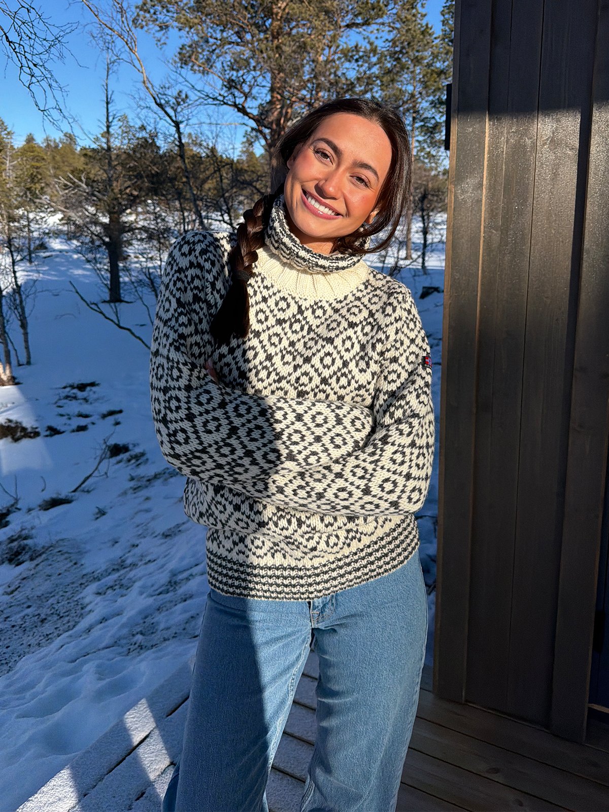 Devold Svalbard Sweater High Neck Offwhite / Anthracite