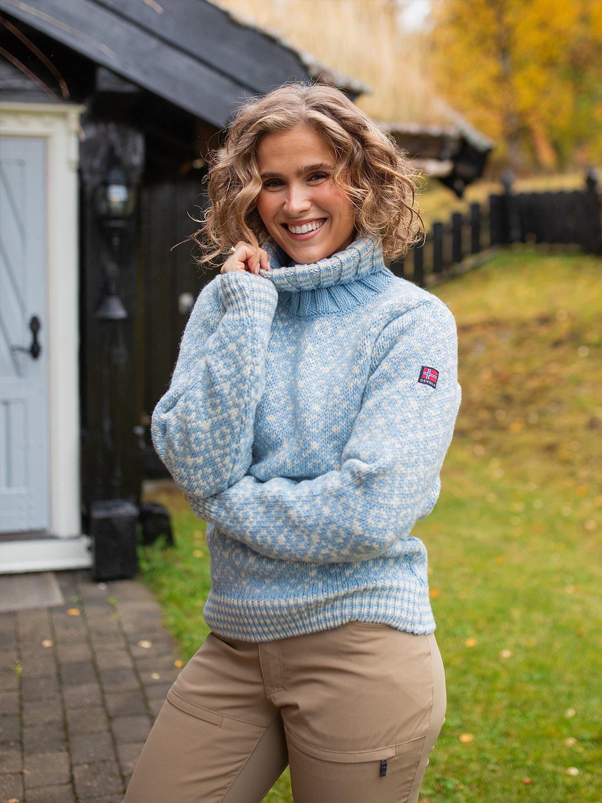Devold Svalbard Sweater High Neck Dawn / Offwhite
